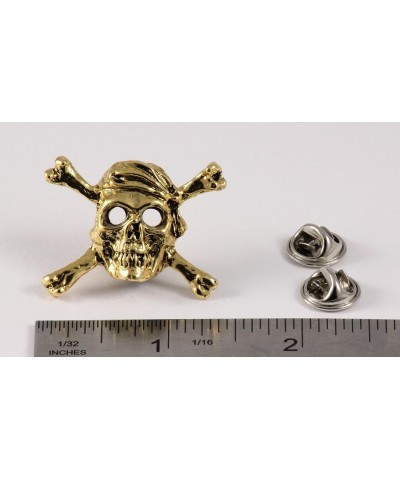 Pirate Skull & Crossbones 22k Gold Plated Lapel Pin, Brooch, Jewelry, AG167 $16.49 Brooches & Pins