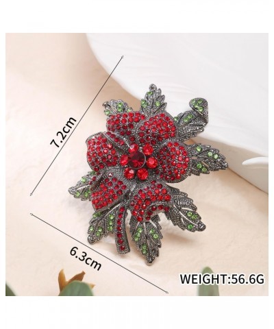 Rehinestone Flower Brooch Pin for Women Girls Exquisite Blooming Floral Bouquet Corsage Lapel Pins Dress Decoration Gifts for...