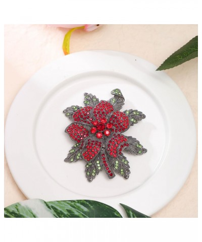 Rehinestone Flower Brooch Pin for Women Girls Exquisite Blooming Floral Bouquet Corsage Lapel Pins Dress Decoration Gifts for...