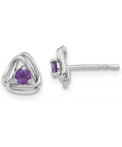 14k Gold Ball & Button Post Birthstone Gemstone Earrings (Length 7.3 mm Width 7.3 mm) white-gold amethyst $78.03 Earrings