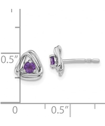 14k Gold Ball & Button Post Birthstone Gemstone Earrings (Length 7.3 mm Width 7.3 mm) white-gold amethyst $78.03 Earrings