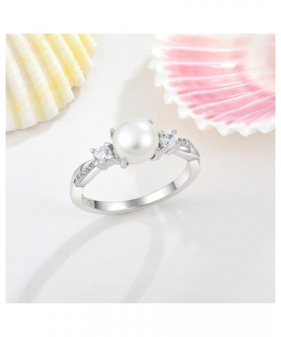 Pearl Rings,Celtic Knot Ring Wedding Engagement Ring for Women Sterling Silver Ring size5-10 7mm pearl $26.00 Rings