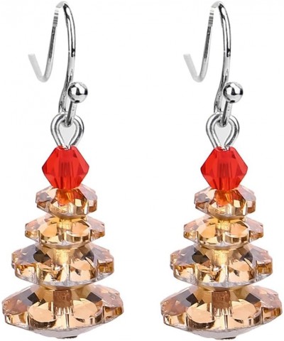 Crystal Christmas Tree Earrings Multi Layered Crystal Spiral Christmas Tree Dangle Drop Earrings New Year Christmas Jewelry G...