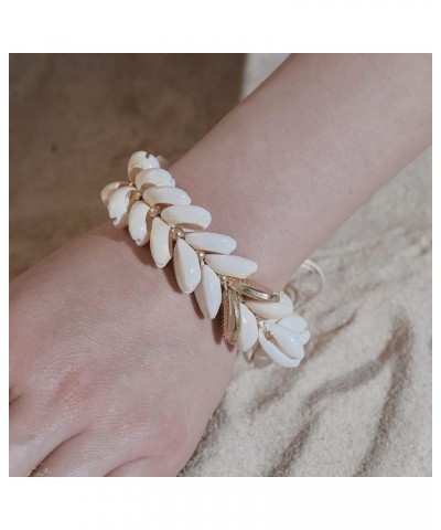 Beach Shell Bracelets Gold Handmade Braided Roop Bracelets Beaded Bracelets Chains Charm Multilayer Foot Bracelets Dainty Boh...