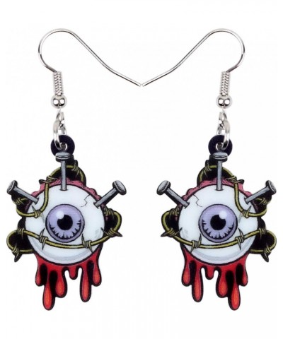 Acrylic Drop Dangle Halloween Eyeball Earrings Fashion Jewelry for Women Girls Unique Gift (Black) $7.07 Earrings