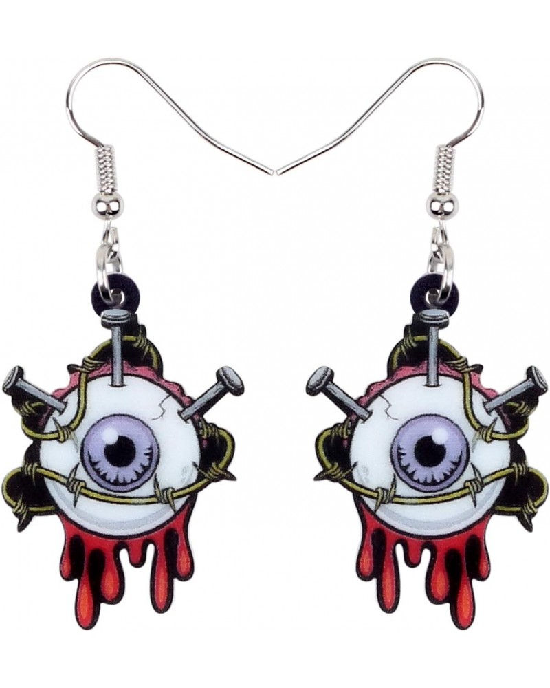 Acrylic Drop Dangle Halloween Eyeball Earrings Fashion Jewelry for Women Girls Unique Gift (Black) $7.07 Earrings