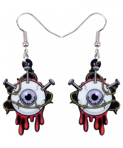 Acrylic Drop Dangle Halloween Eyeball Earrings Fashion Jewelry for Women Girls Unique Gift (Black) $7.07 Earrings