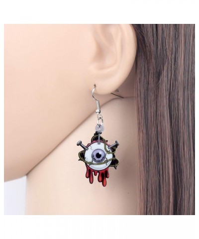 Acrylic Drop Dangle Halloween Eyeball Earrings Fashion Jewelry for Women Girls Unique Gift (Black) $7.07 Earrings