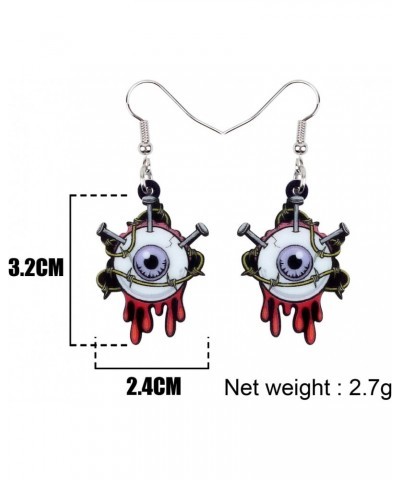 Acrylic Drop Dangle Halloween Eyeball Earrings Fashion Jewelry for Women Girls Unique Gift (Black) $7.07 Earrings