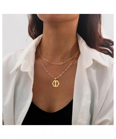 Initial Necklaces for Women,Dainty Gold Letter Necklace 18K Gold Plated Paperclip Chain Necklace Trendy Personalized Monogram...