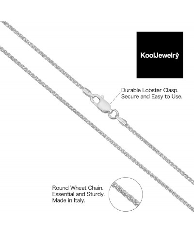 925 Sterling Silver Round Wheat Chain Necklace (1 mm, 1.5 mm, 2 mm or 2.6 mm) | Made in Italy 30 inch 1.5 mm wide $9.97 Neckl...