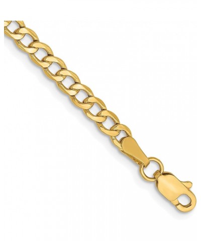 14K Yellow Gold 3.35mm Semi-Solid Curb with Lobster Lock Anklet Necklace Chain -7.0" 8.0" 9.0" 10.0 10.0 Inches $77.00 Anklets