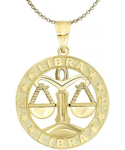 10K Yellow Gold Zodiac Sun Sign Symbol Pendant With Chain 16.0 Inches Libra $90.29 Necklaces