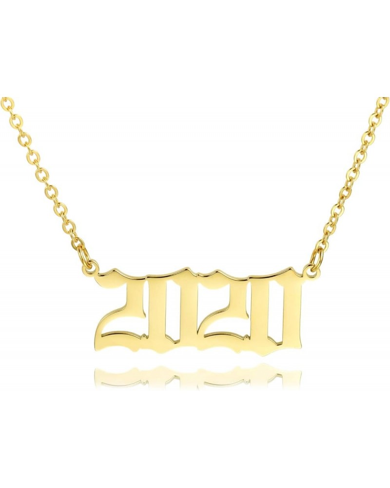 Birth Year Necklace,Year Necklace,18k Gold Plated Pendant Necklace for Women,1980-2020 2020 $7.97 Necklaces