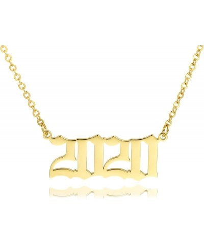 Birth Year Necklace,Year Necklace,18k Gold Plated Pendant Necklace for Women,1980-2020 2020 $7.97 Necklaces