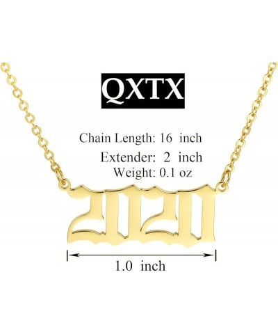 Birth Year Necklace,Year Necklace,18k Gold Plated Pendant Necklace for Women,1980-2020 2020 $7.97 Necklaces