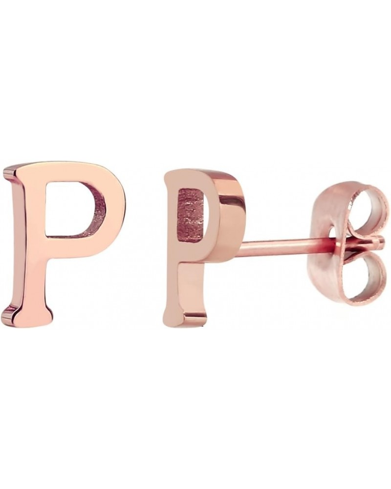 18k Rose Gold Plated Stainless-steel a Pair Initial Earrings 26 Initials Stud Earrings P $6.95 Earrings