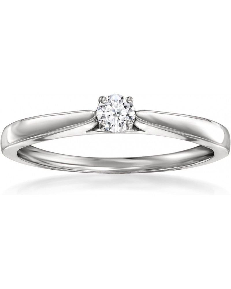 0.10 Carat Lab-Grown Diamond Solitaire Ring in Sterling Silver $36.96 Rings