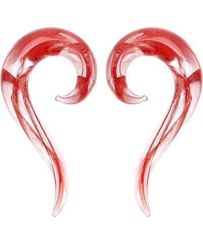 2pcs Glass Ear Tapers Plugs Handmade Hanger Ear Gauges Spiral Snail Ear Stretchers Piercing Jewelry 8g-00g B: Red 0g(8mm) $7....