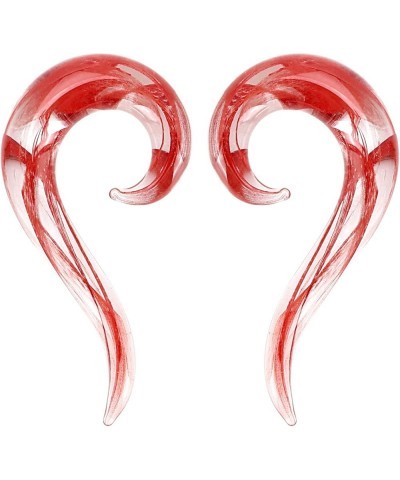 2pcs Glass Ear Tapers Plugs Handmade Hanger Ear Gauges Spiral Snail Ear Stretchers Piercing Jewelry 8g-00g B: Red 0g(8mm) $7....