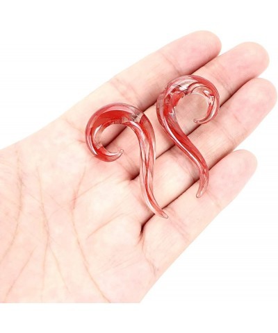 2pcs Glass Ear Tapers Plugs Handmade Hanger Ear Gauges Spiral Snail Ear Stretchers Piercing Jewelry 8g-00g B: Red 0g(8mm) $7....