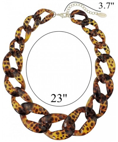 Statement Chunky Fashion Acrylic Beads Choker Chain Necklace for Women Gifts Leopard $11.54 Necklaces