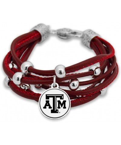 From The Heart Texas A&M Aggies Leather Strand Bracelet with Logo and Lobster Clasp $12.50 Bracelets