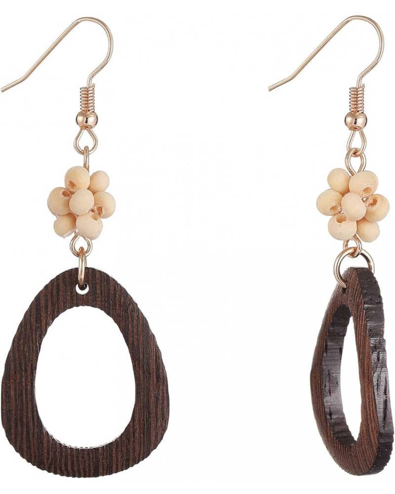 Bohemian Wooden Hoop Dangle Earrings - Handmade Geometric Drop Earrings, Wooden Jewelry for Sisters, Lover Water-drop $8.84 E...