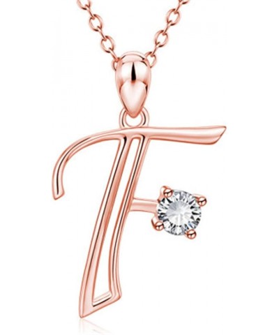 Cubic Zirconia Initial Necklace English Fashion Name Letter Pendant Jewelry Gifts for family Mother Sister Wife F One Size $4...