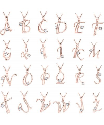 Cubic Zirconia Initial Necklace English Fashion Name Letter Pendant Jewelry Gifts for family Mother Sister Wife F One Size $4...