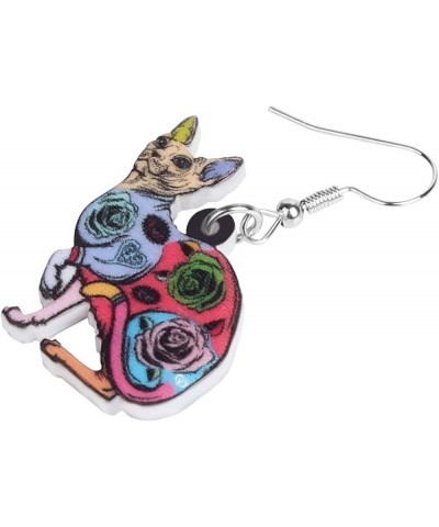 Acrylic Cute Hairless Cat Earrings Dangle Drop Sphynx Kitten Jewelry For Women Girls Charm Gift Multi $6.59 Earrings