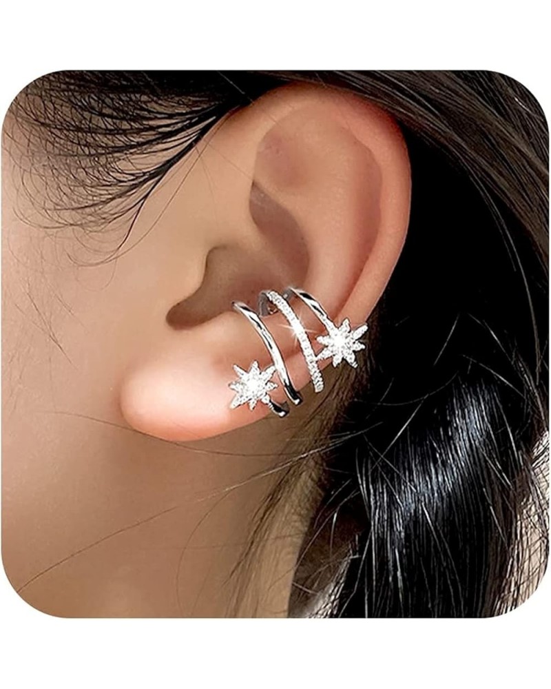 Personalized Diamond Four Claw Row Buckle Earrings Female Korean Version of The Cold Wind Claw-Shaped Micro-Set Nail rake Tem...