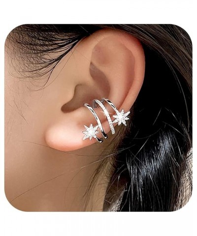 Personalized Diamond Four Claw Row Buckle Earrings Female Korean Version of The Cold Wind Claw-Shaped Micro-Set Nail rake Tem...