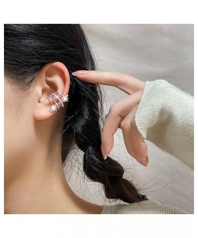 Personalized Diamond Four Claw Row Buckle Earrings Female Korean Version of The Cold Wind Claw-Shaped Micro-Set Nail rake Tem...