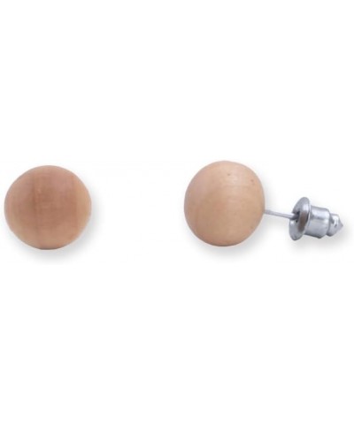 9mm Wooden Ball Earrings Studs for Men Women, Unisex, Light Color and Lightweight $6.79 Earrings