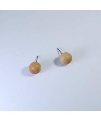 9mm Wooden Ball Earrings Studs for Men Women, Unisex, Light Color and Lightweight $6.79 Earrings