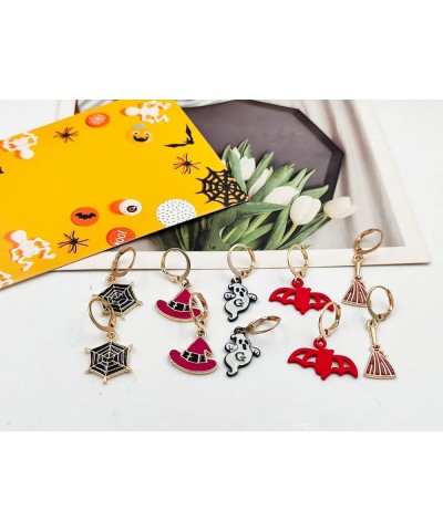 Halloween Earring for Women, Whimsy Pumpkin Skull Hand Witch Spider Ghost Halloween Theme Hoop Dangle Earrings for Boys Girls...