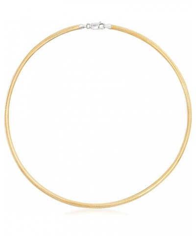 Italian 4mm Reversible Omega Necklace in 2-Tone Sterling Silver 18 Inches $60.06 Necklaces