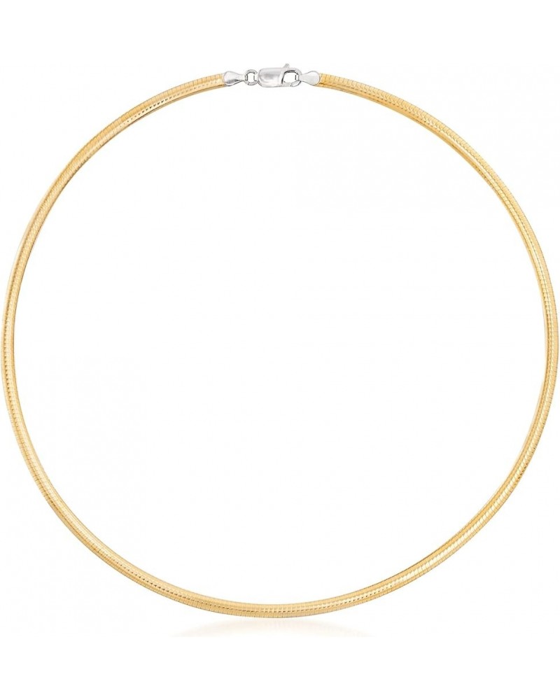 Italian 4mm Reversible Omega Necklace in 2-Tone Sterling Silver 18 Inches $60.06 Necklaces