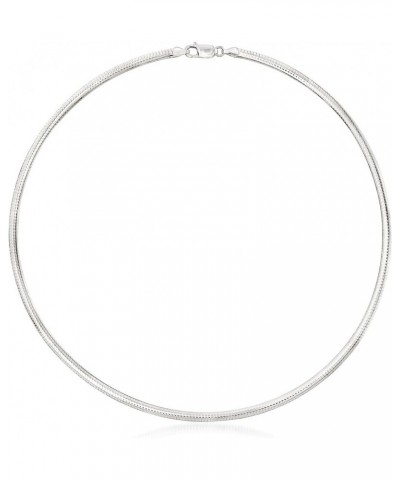 Italian 4mm Reversible Omega Necklace in 2-Tone Sterling Silver 18 Inches $60.06 Necklaces