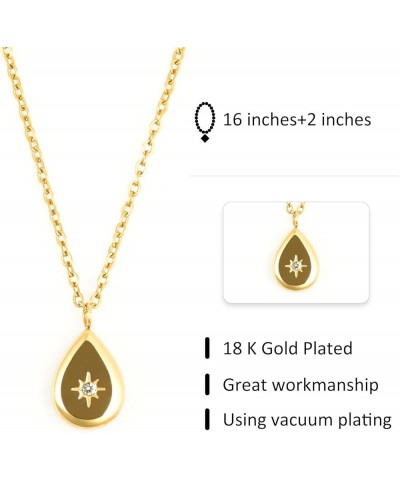 Gold Plated Chain Necklace Gold Dainty Choker Layered Necklace Jewelry 16IN drop shape,CZ $8.99 Necklaces