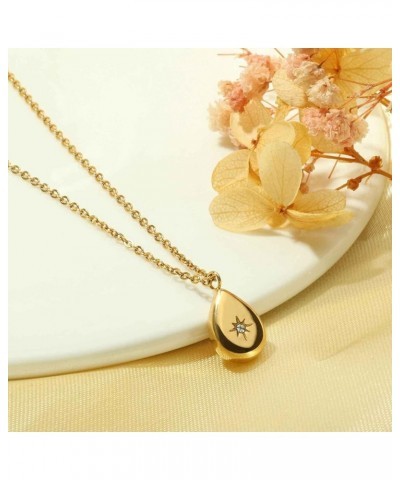 Gold Plated Chain Necklace Gold Dainty Choker Layered Necklace Jewelry 16IN drop shape,CZ $8.99 Necklaces