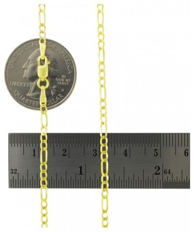 10k Yellow Gold 2.5mm Figaro Chain Link Bracelet or Anklet, Womens Jewelry 7" 7.5" 8" 8.5" 9 Yellow 9 $35.35 Anklets