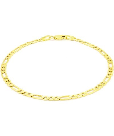 10k Yellow Gold 2.5mm Figaro Chain Link Bracelet or Anklet, Womens Jewelry 7" 7.5" 8" 8.5" 9 Yellow 9 $35.35 Anklets