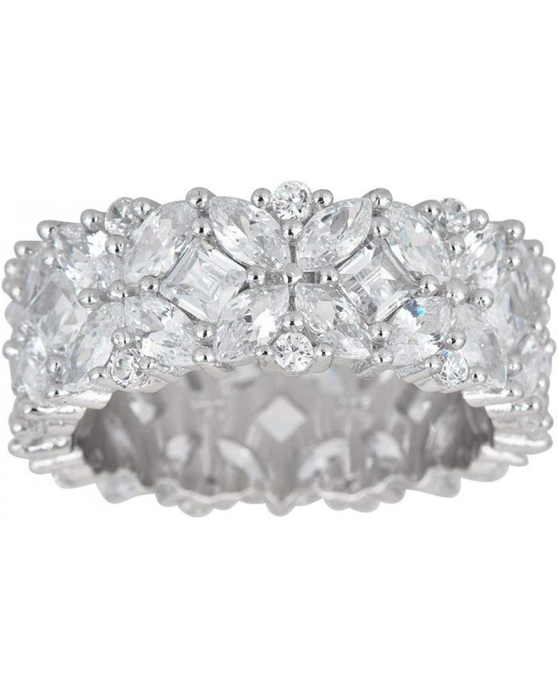 Sterling Silver Cubic Zirconia Multi Stone Eternity Band Ring $19.94 Rings