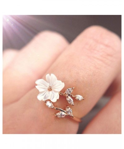 Airlove Cherry Blossoms Ring Sakura Jewelry Flower Vine Twined Finger Adjustable Open Tail $3.65 Rings