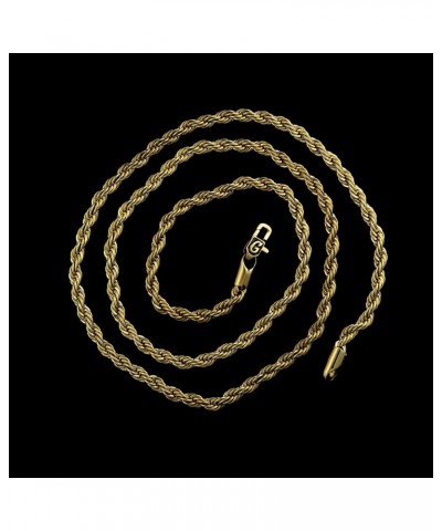 Shop Rope Necklace - 2MM/4MM/6MM Size Options - 16/18/20/22/24/26 Inch Lengths - Gold/White Gold/Rose Gold 26 Inch 4MM Rope G...