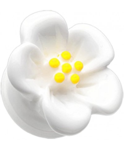 Adorable Hibiscus Flower Single Flared Ear Gauge Plug (Sold by Pair) 7/16", White $9.02 Body Jewelry