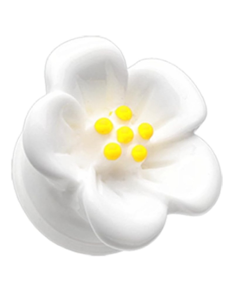 Adorable Hibiscus Flower Single Flared Ear Gauge Plug (Sold by Pair) 7/16", White $9.02 Body Jewelry