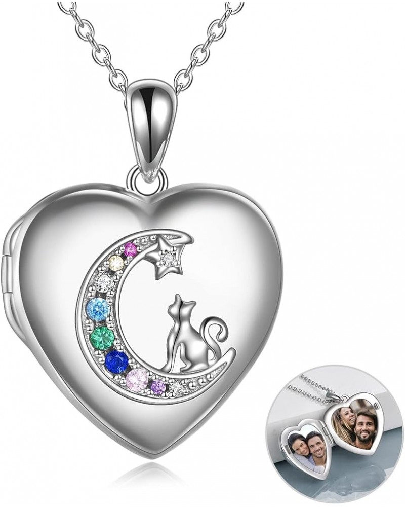 Sterling Silver Heart Lockets Necklace That Holds Pictures Jewelry for Women Girls Photo Necklace for Birthday Gifts B-Cresce...